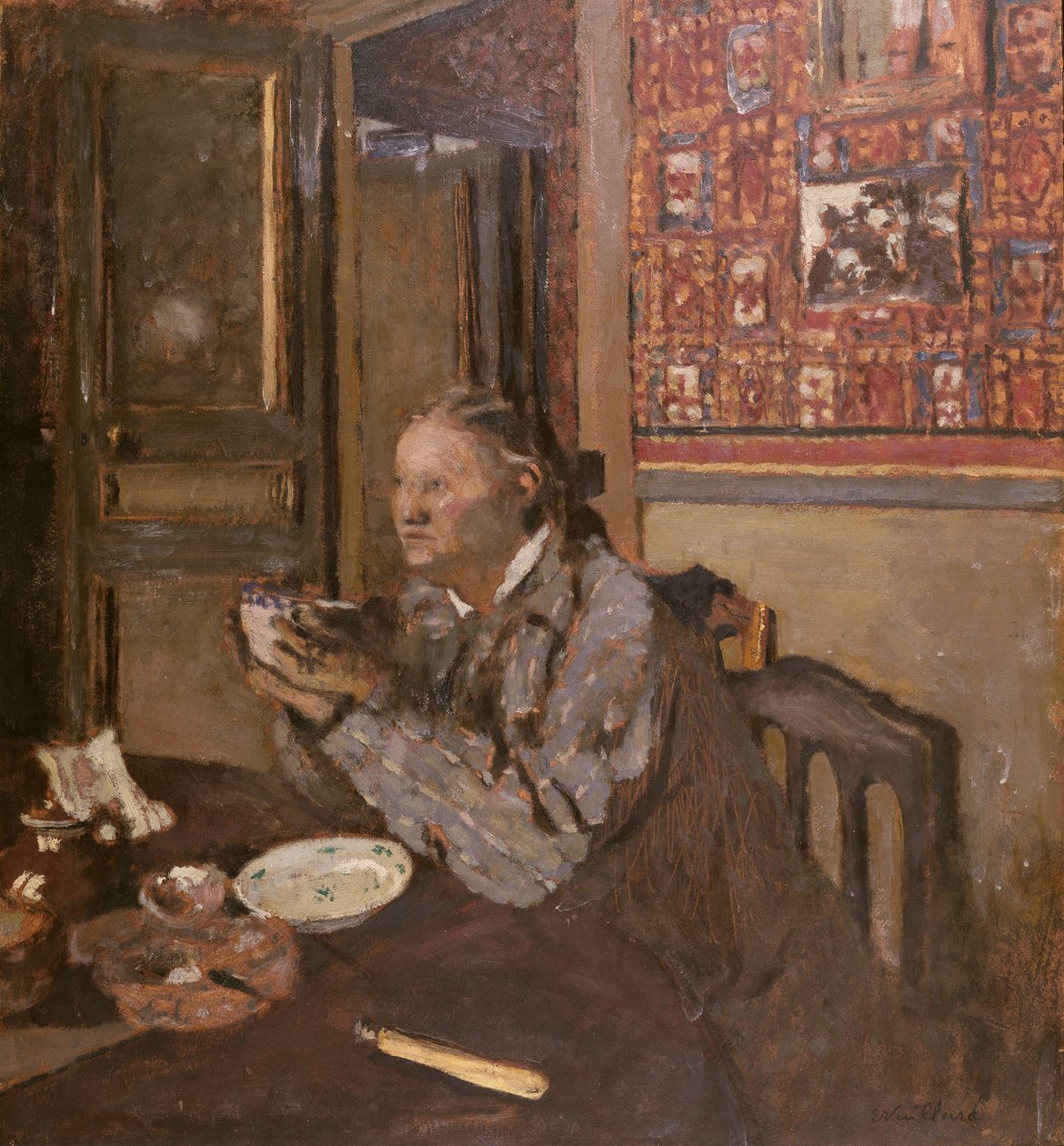 Madame Vuillard z miską, 1898 autorstwa Edouard Vuillard