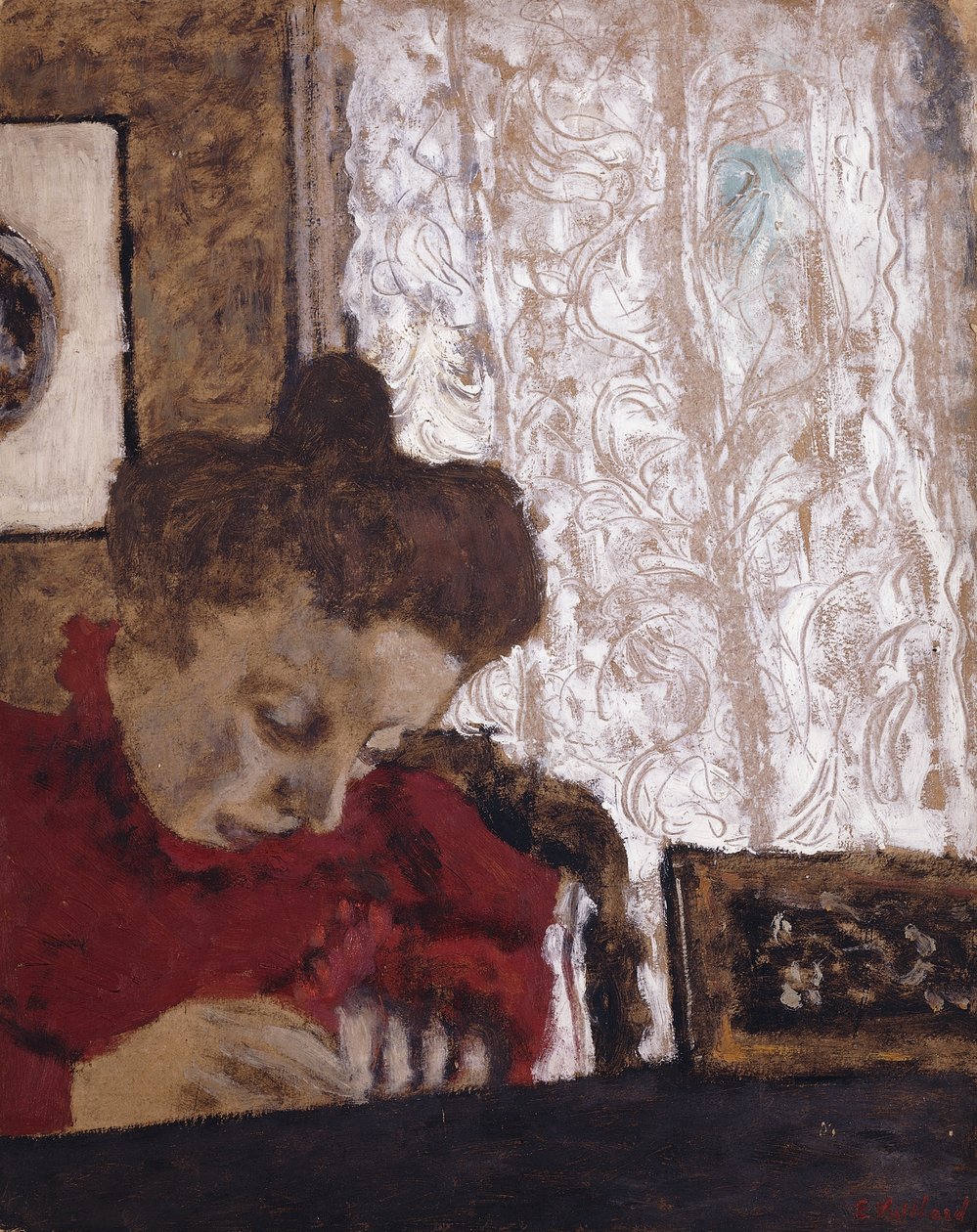 pisanie Marie Vuillard; Skrzypca Marie Vuillard, ok. 1895 r. autorstwa Edouard Vuillard