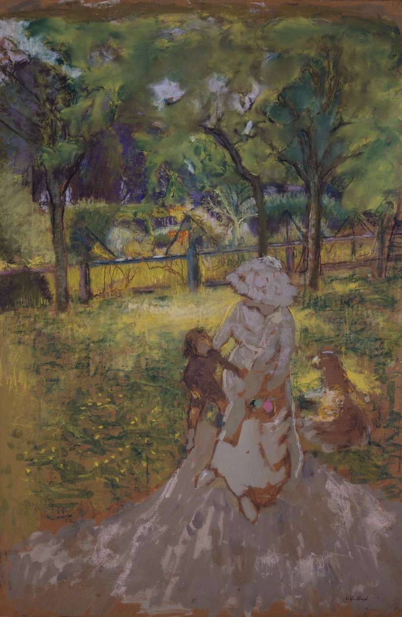 Matka z Dzieciątkiem w porannym ogrodzie w sadzie, 1909-1911. autorstwa Edouard Vuillard
