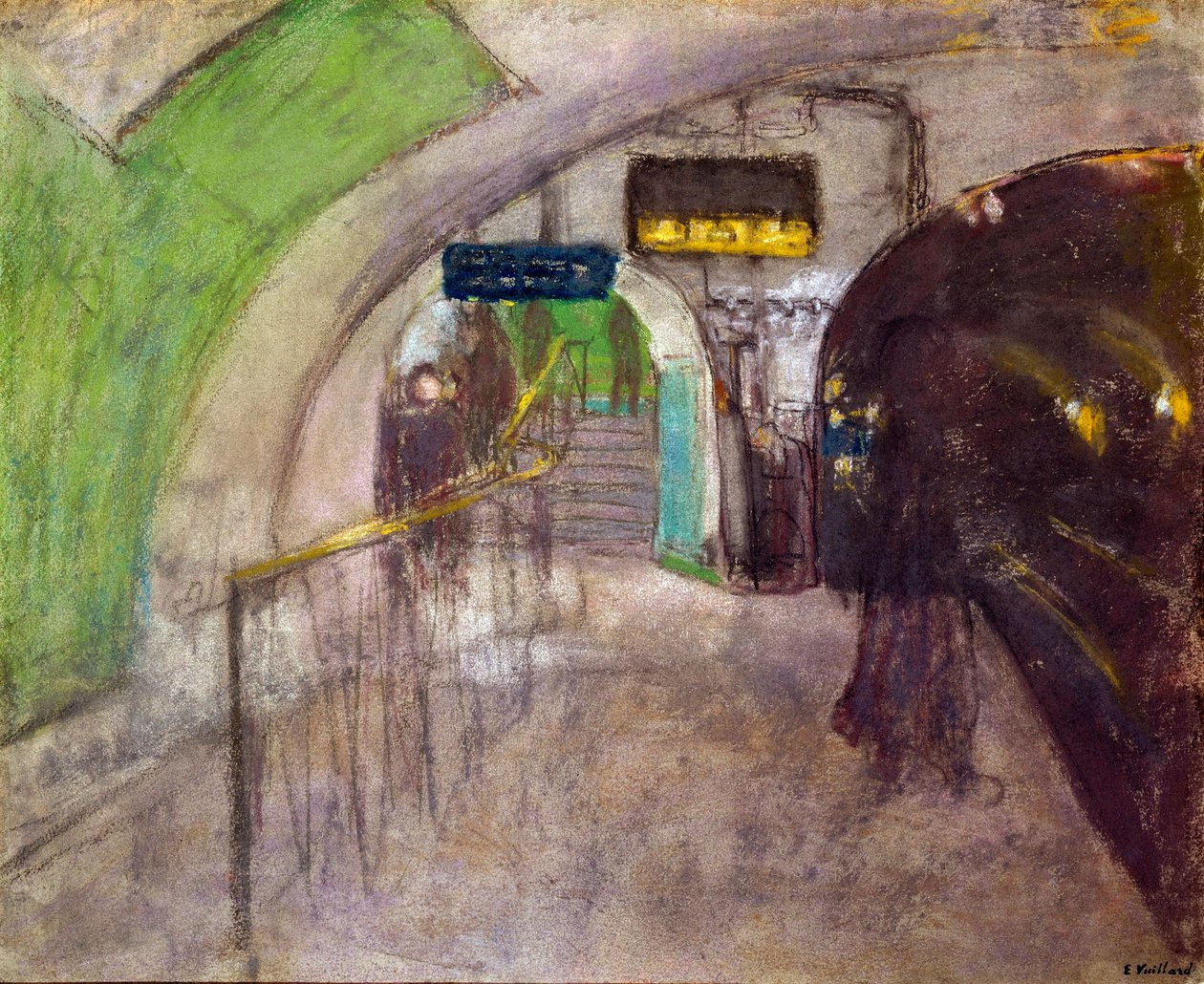 Stacja metra Widok na doki w podziemiach, XX w. (obraz) autorstwa Edouard Vuillard