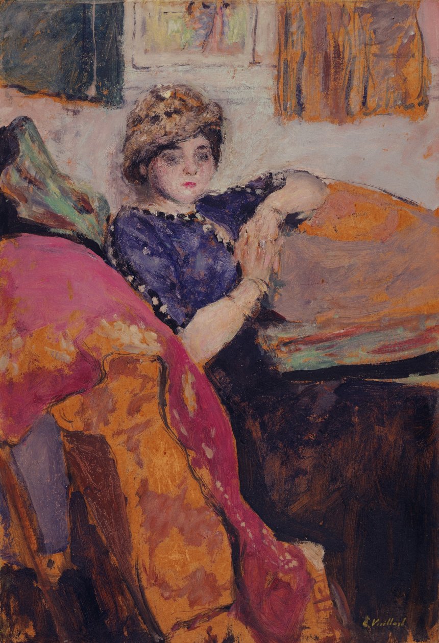 Mlle. Nathanson w Pracowni Artysty, ok. 1912 (olej na płycie) autorstwa Edouard Vuillard