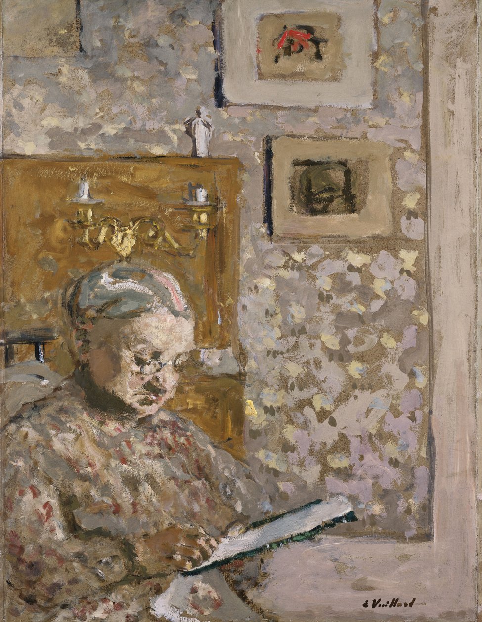 Mme Vuillard z gobelinem, ok. 1910 (olej na pokładzie) autorstwa Edouard Vuillard