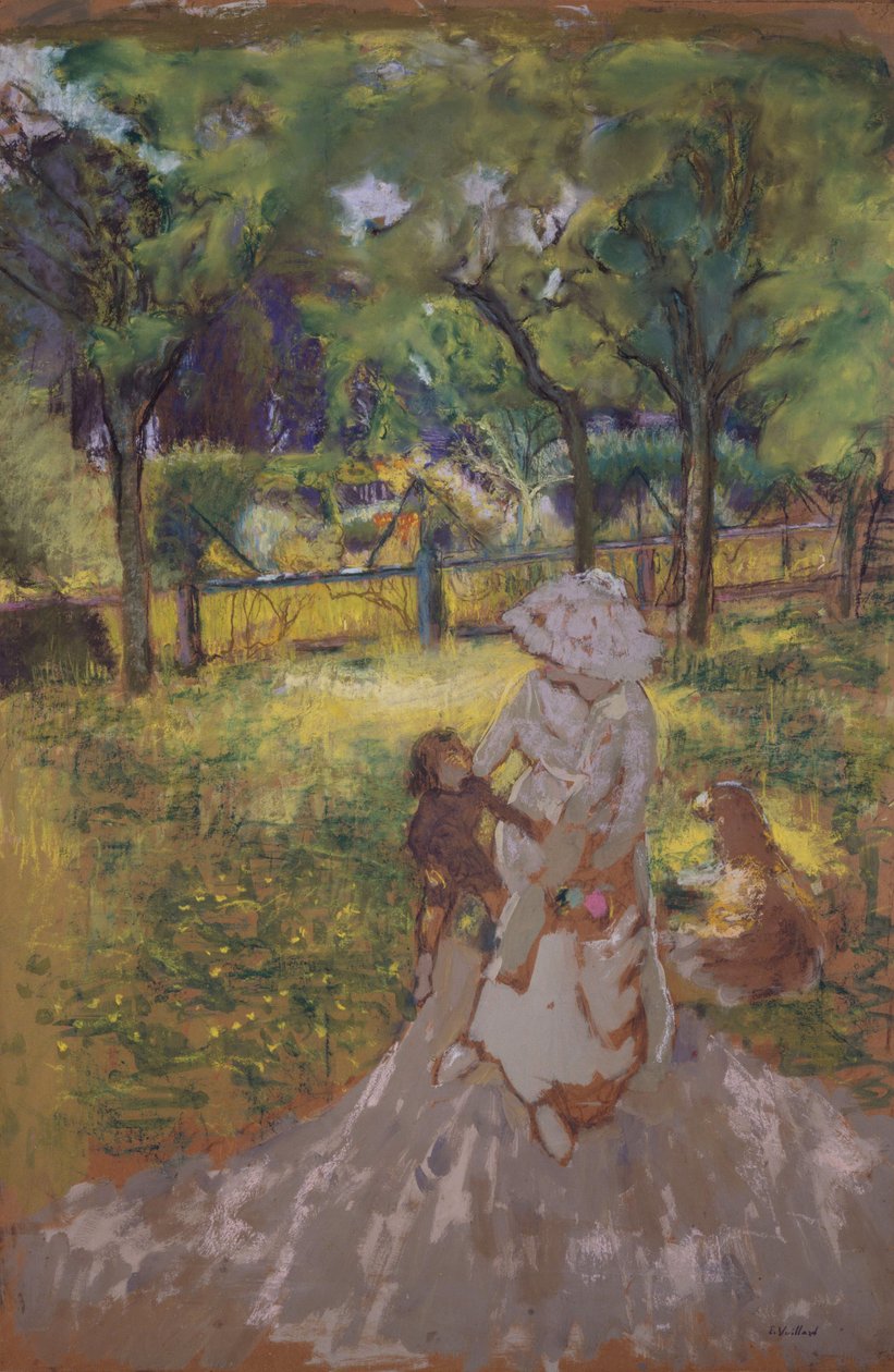 Matka i dziecko w ogrodzie autorstwa Edouard Vuillard