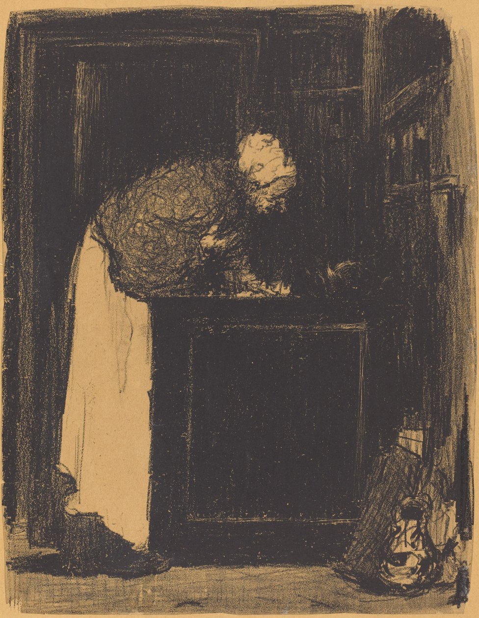 Stara kobieta przy piecu Vielle Femme au Fourneau, 1893. autorstwa Edouard Vuillard