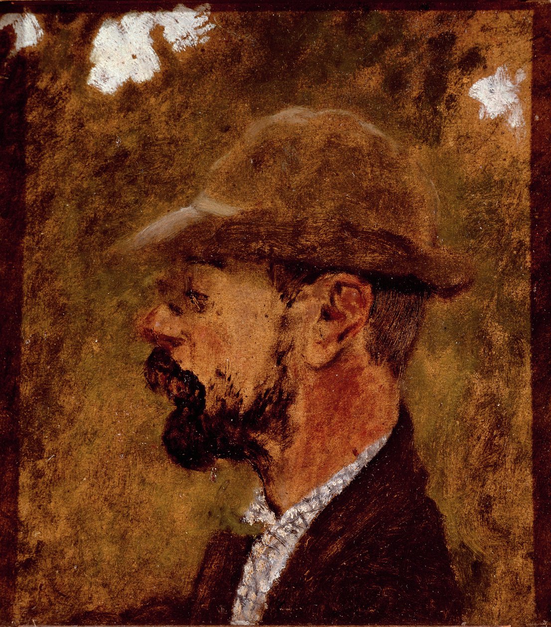 Portret malarza Henri de Toulouse Lautrec z profilu (olej na płótnie) autorstwa Edouard Vuillard