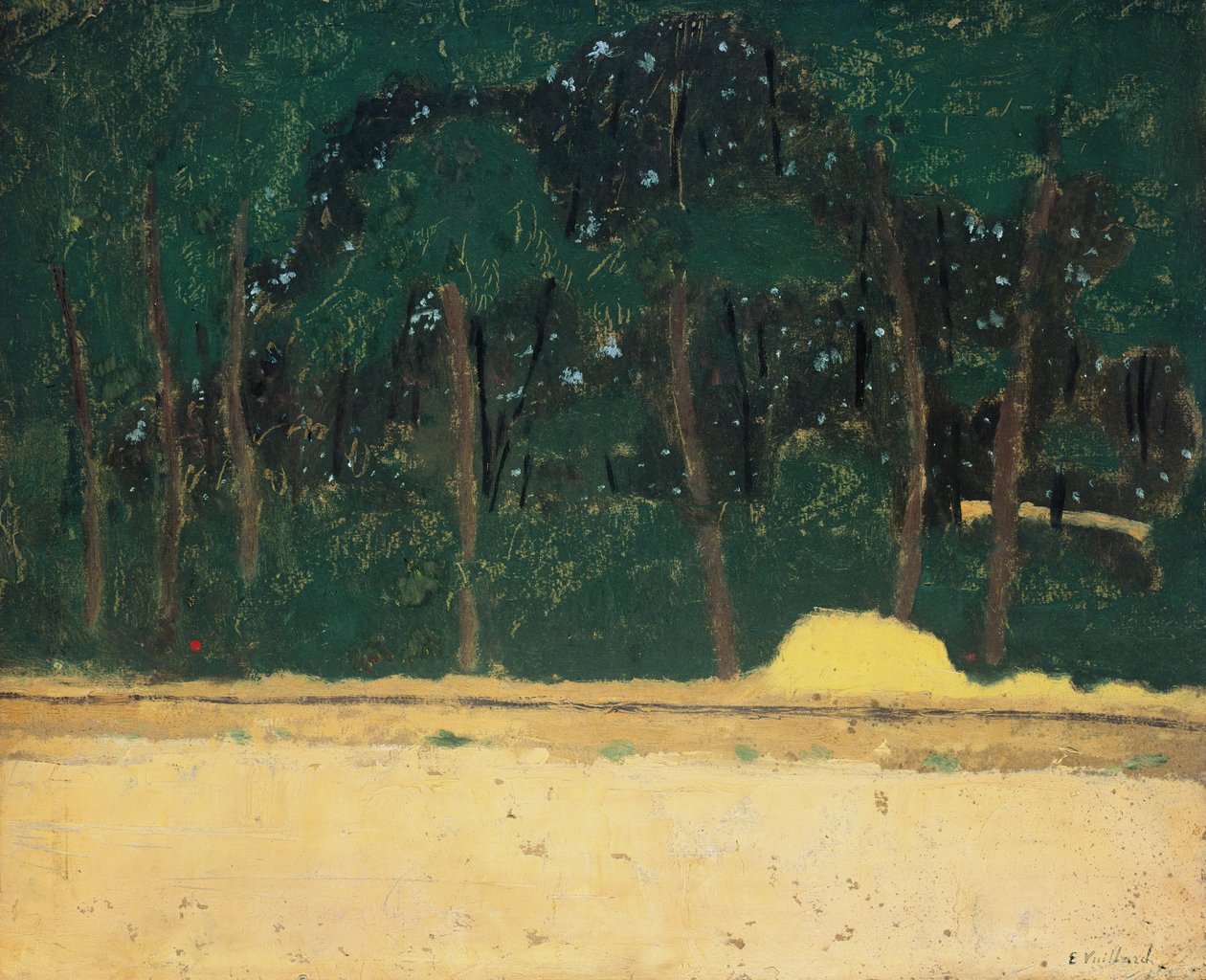Trasa na skraju lasu, ok. 1904 (olej na tekturze na drewnie) autorstwa Edouard Vuillard