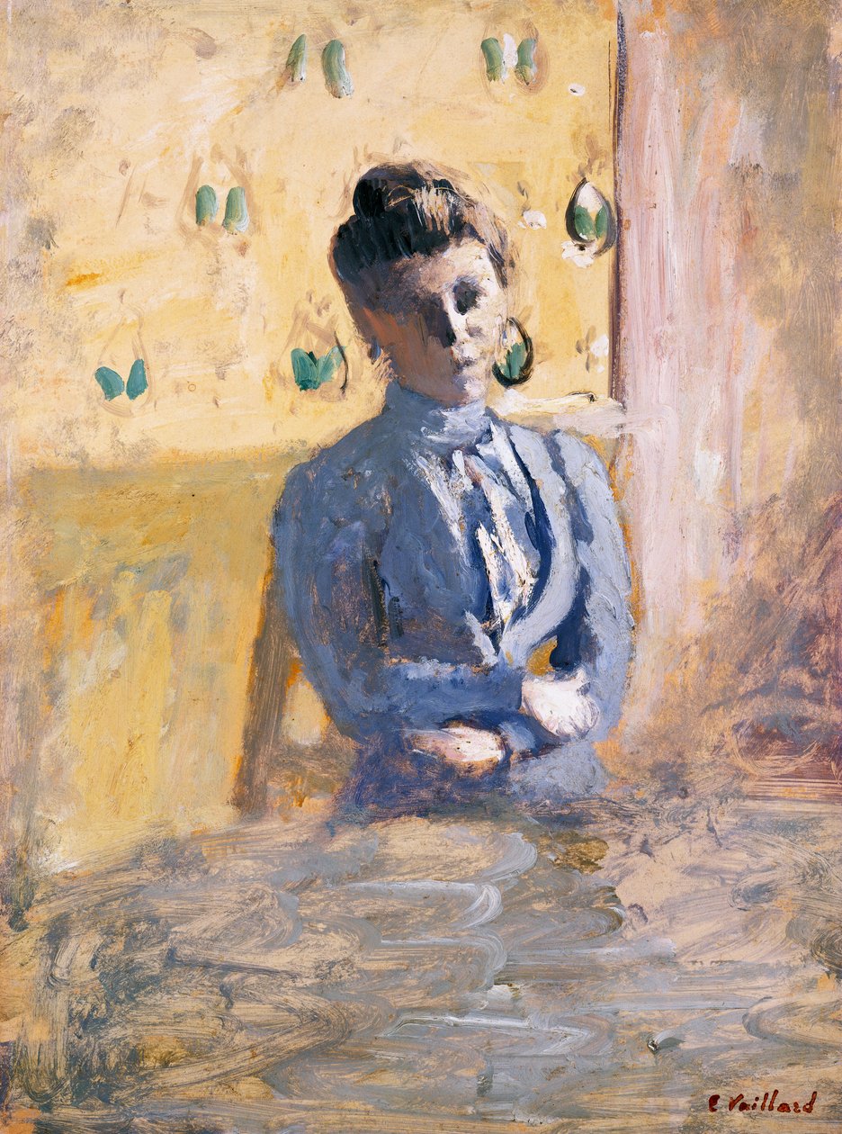 Siedząca kobieta w kolorze niebieskim, ok.1899 autorstwa Edouard Vuillard