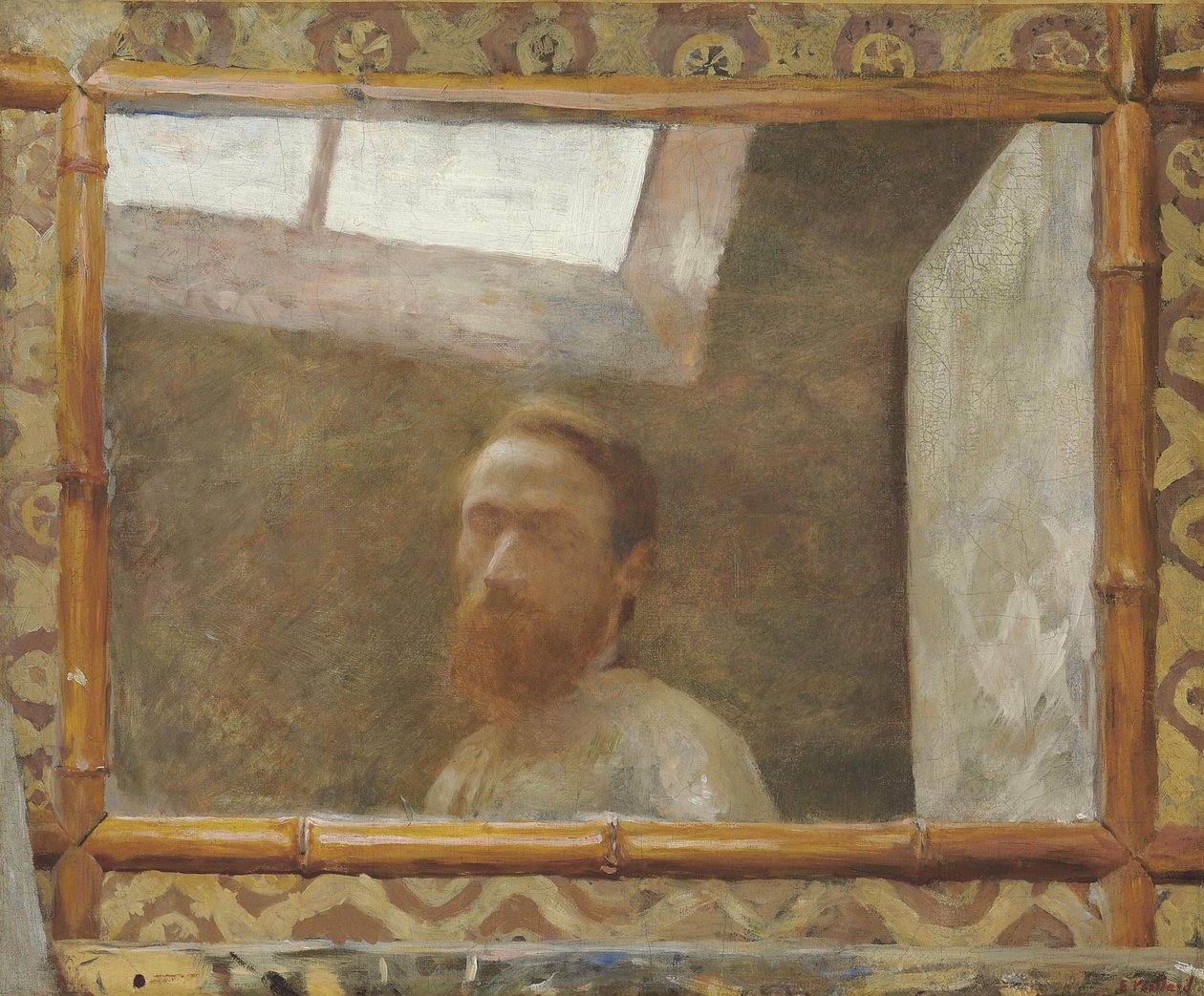 Autoportret z bambusowym lustrem 1890. autorstwa Edouard Vuillard