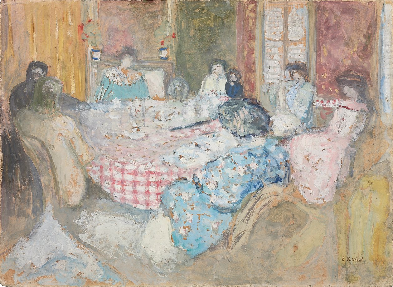 Obrus ​​w kratkę; Obrus ​​w kratkę, 1910 autorstwa Edouard Vuillard