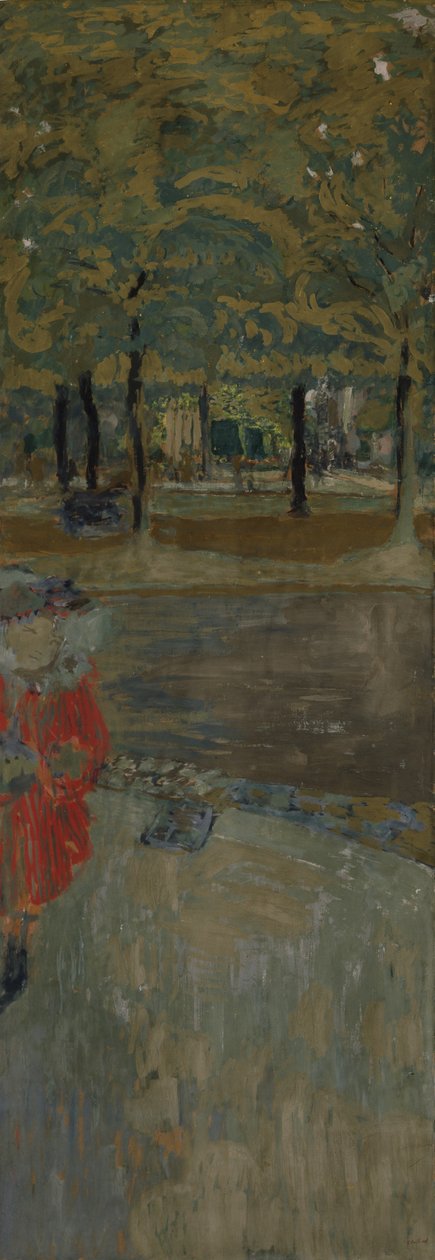 Ogród La Muette w Passy, ​​Paryż, ok. 1906-1907 (tempera na papierze na płótnie) autorstwa Edouard Vuillard