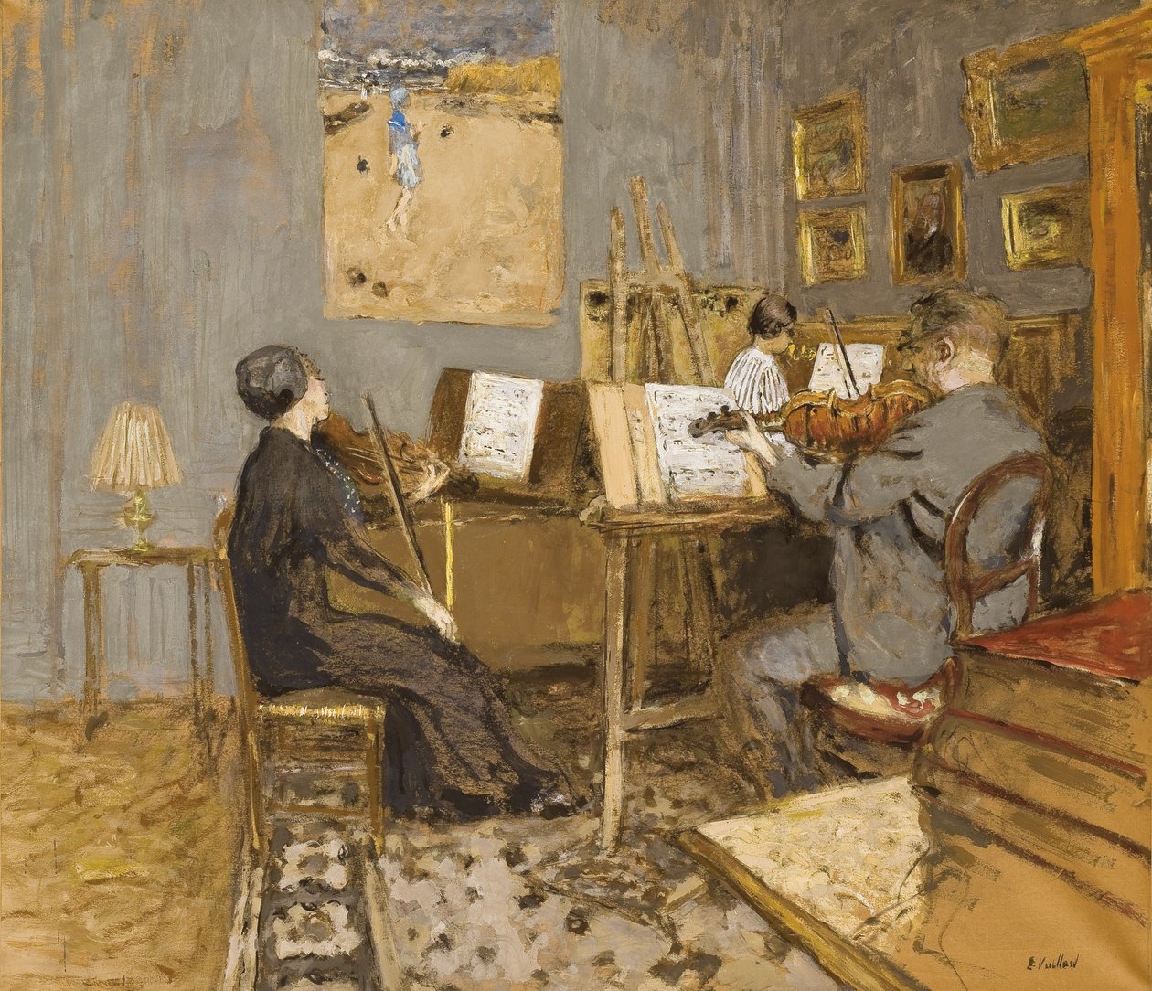 Koncert poranny, Place Ventimiglia; Koncert poranny, plac Ventimiglia, 1937-1938 autorstwa Edouard Vuillard