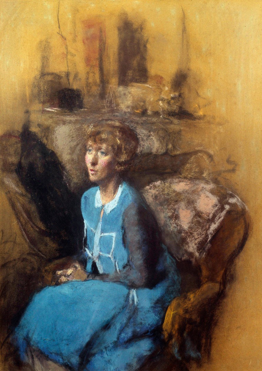 Niebieska sukienka, XX wiek (akwarela) autorstwa Edouard Vuillard