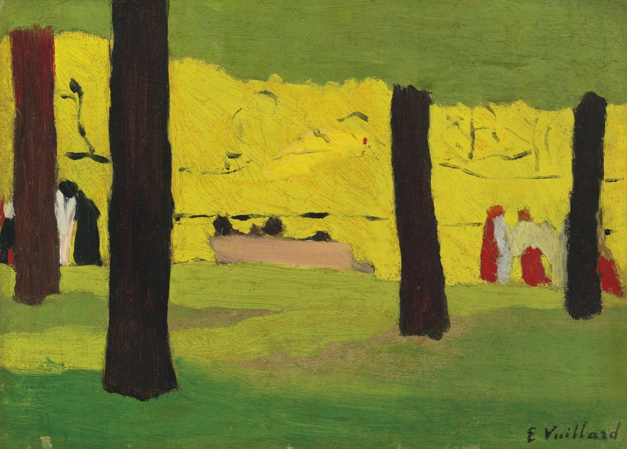 Różowa ławka, ok. godz. 1890 autorstwa Edouard Vuillard