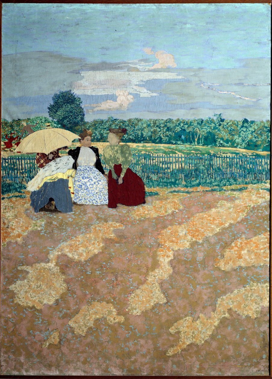 Ogrody publiczne: Rozmowa (w środku) (detal tryptyku) autorstwa Edouard Vuillard