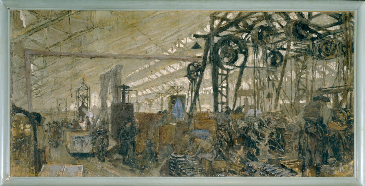 Fabryka uzbrojenia w Lyonie: kuźnia - uzbrojenie ... (tempera na płótnie) autorstwa Edouard Vuillard