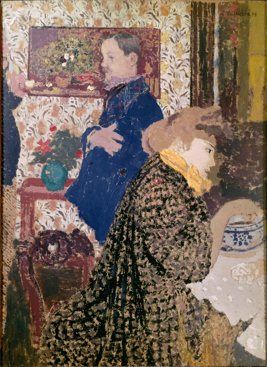 Vallotton i Misia w jadalni przy Rue Saint-Florentin autorstwa Edouard Vuillard