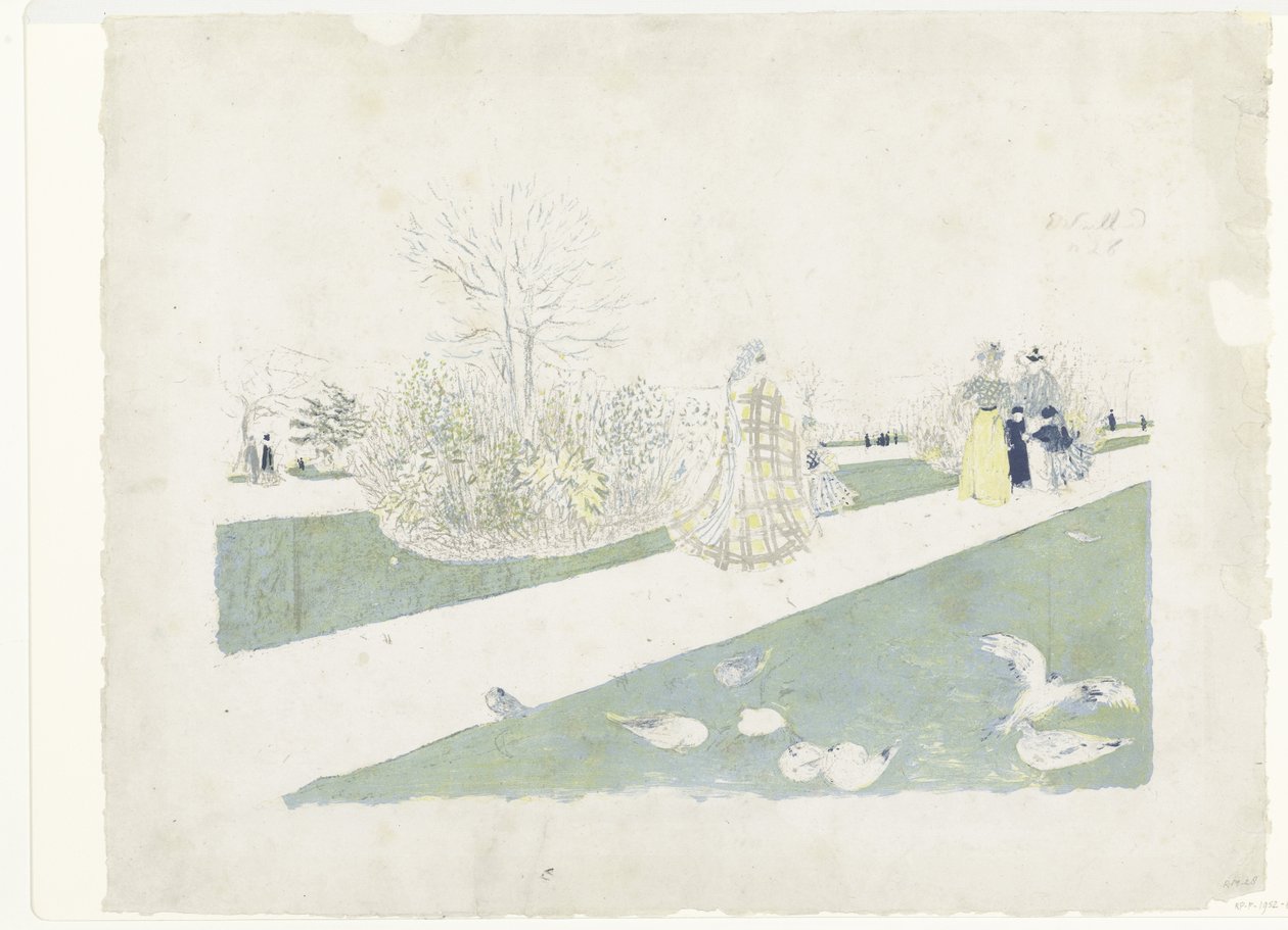 Piesi w parku Tuileries w Paryżu Le Jardin des Tuileries autorstwa Edouard Vuillard