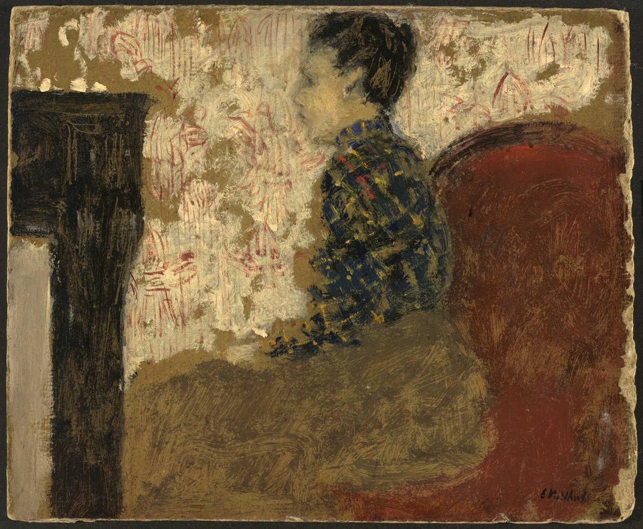 Kobieta siedząca przy kominku, ok. godz. 1894. autorstwa Edouard Vuillard