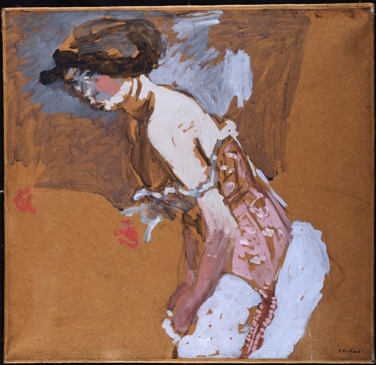 Kobieta w czerwonym gorsecie autorstwa Edouard Vuillard