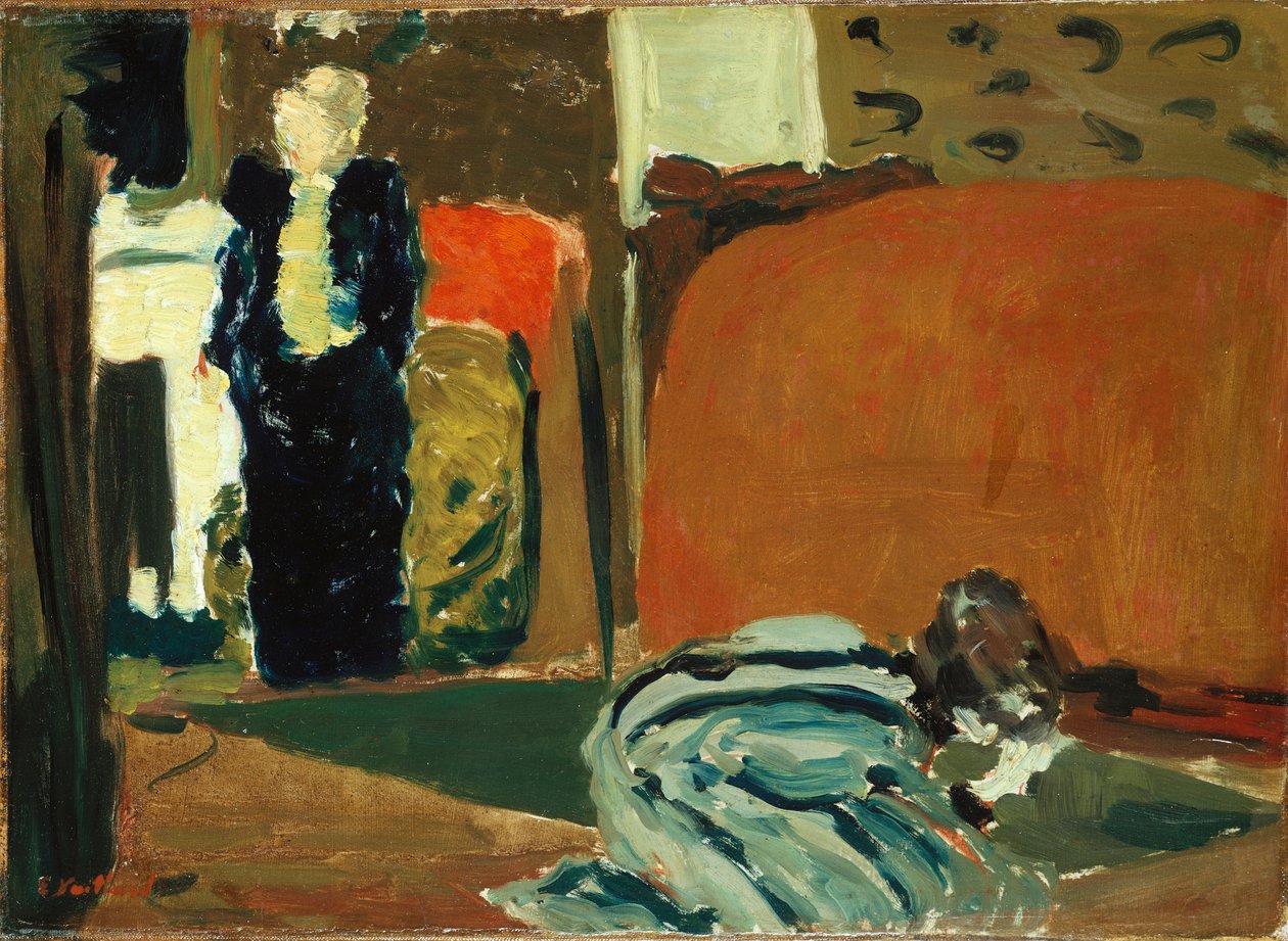 Kobieta patrząca pod łóżko, ok.1895 autorstwa Edouard Vuillard