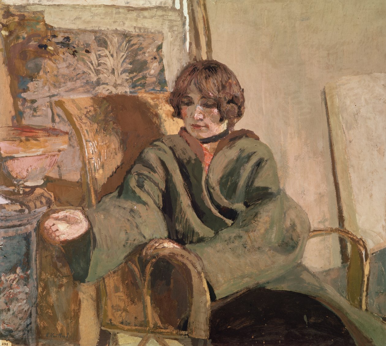 Kobieta siedząca przy piecu autorstwa Edouard Vuillard