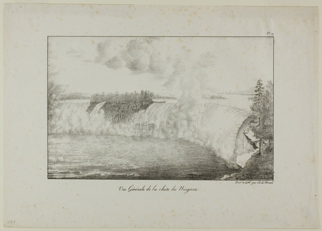 Widok na wodospad Niagara autorstwa Edouard de Montule