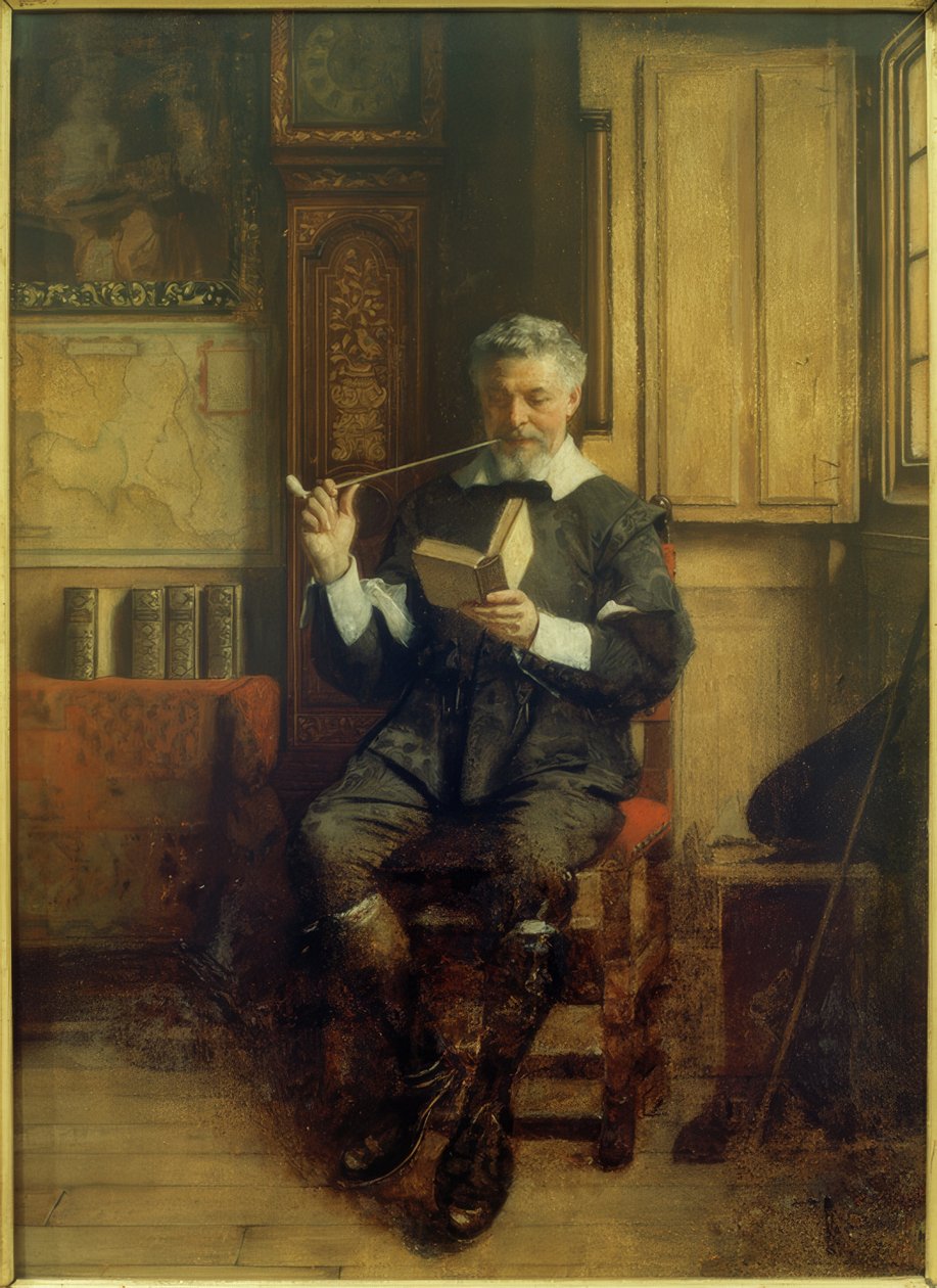 Czytający palacz autorstwa Eduard Charlemont