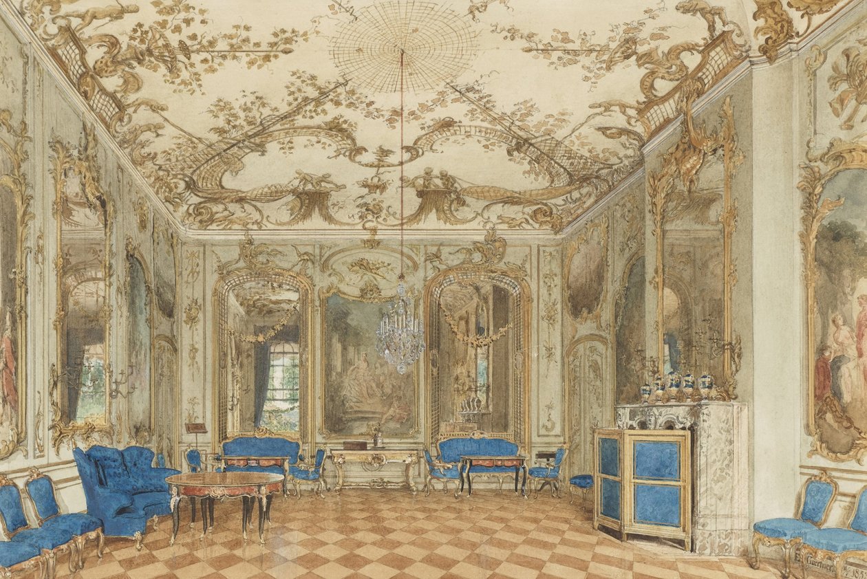 Sala koncertowa Pałacu Sanssouci, Poczdam, Niemcy autorstwa Eduard Gaertner