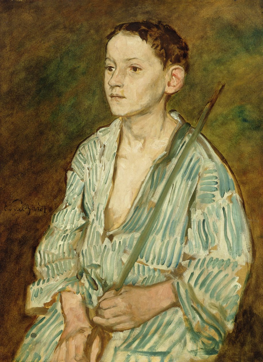 Portret chłopca (olej na papierze na pokładzie) autorstwa Eduard Karl Franz von Gebhardt