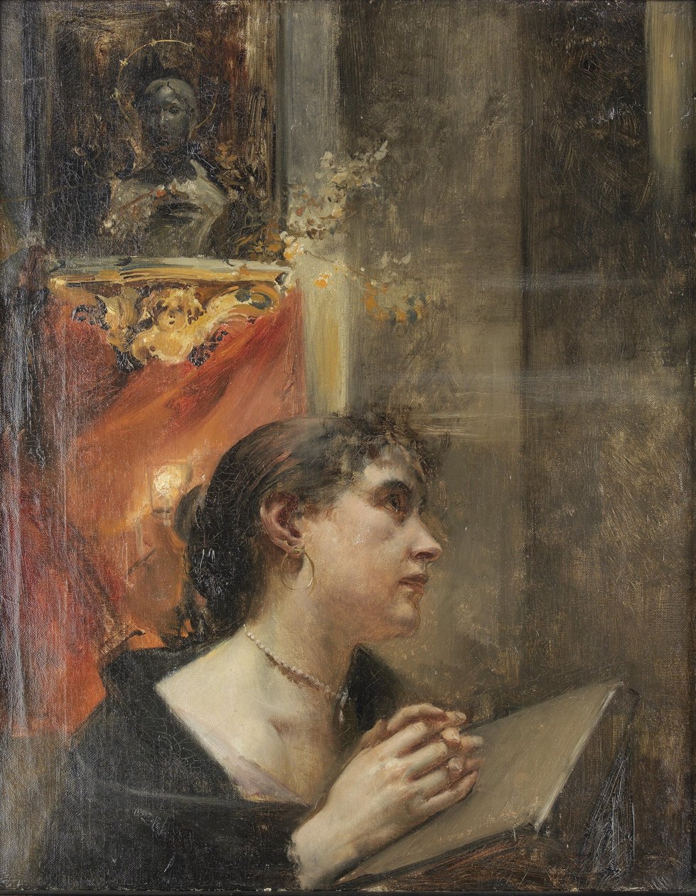 Nabożeństwo w kościele autorstwa Eduard Veith