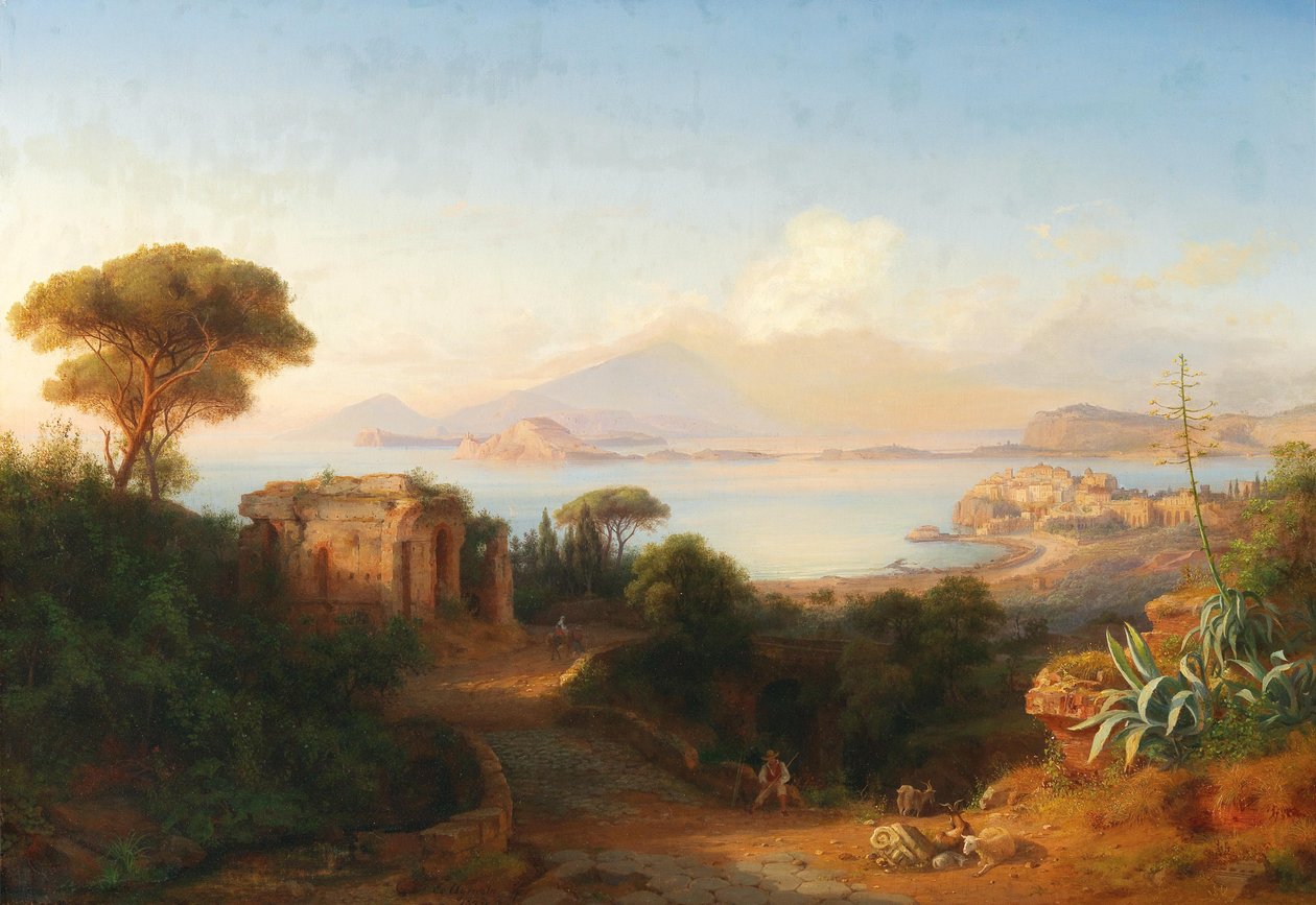 Widok z wyspy Procida w Zatoce Neapolitańskiej autorstwa Eduard Agricola
