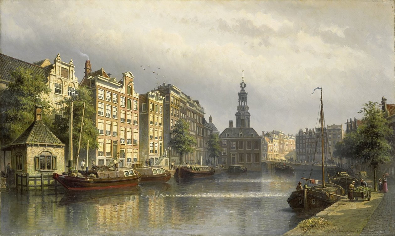 Singel, Amsterdam, patrząc w stronę Mennicy. autorstwa Eduard Alexander Hilverdink