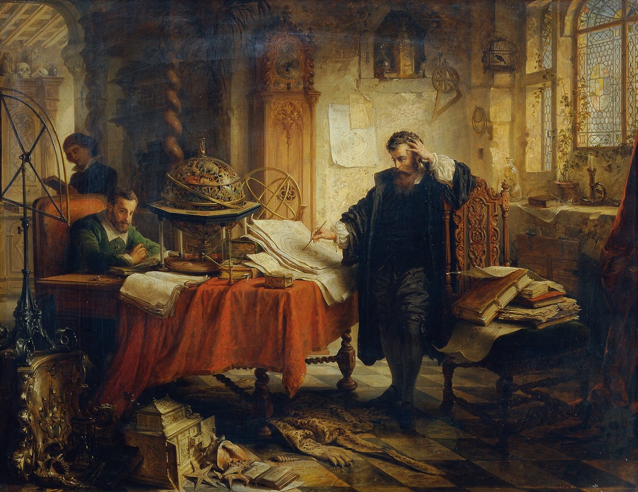 Kopernik kreślący orbity ciał niebieskich autorstwa Eduard Ender