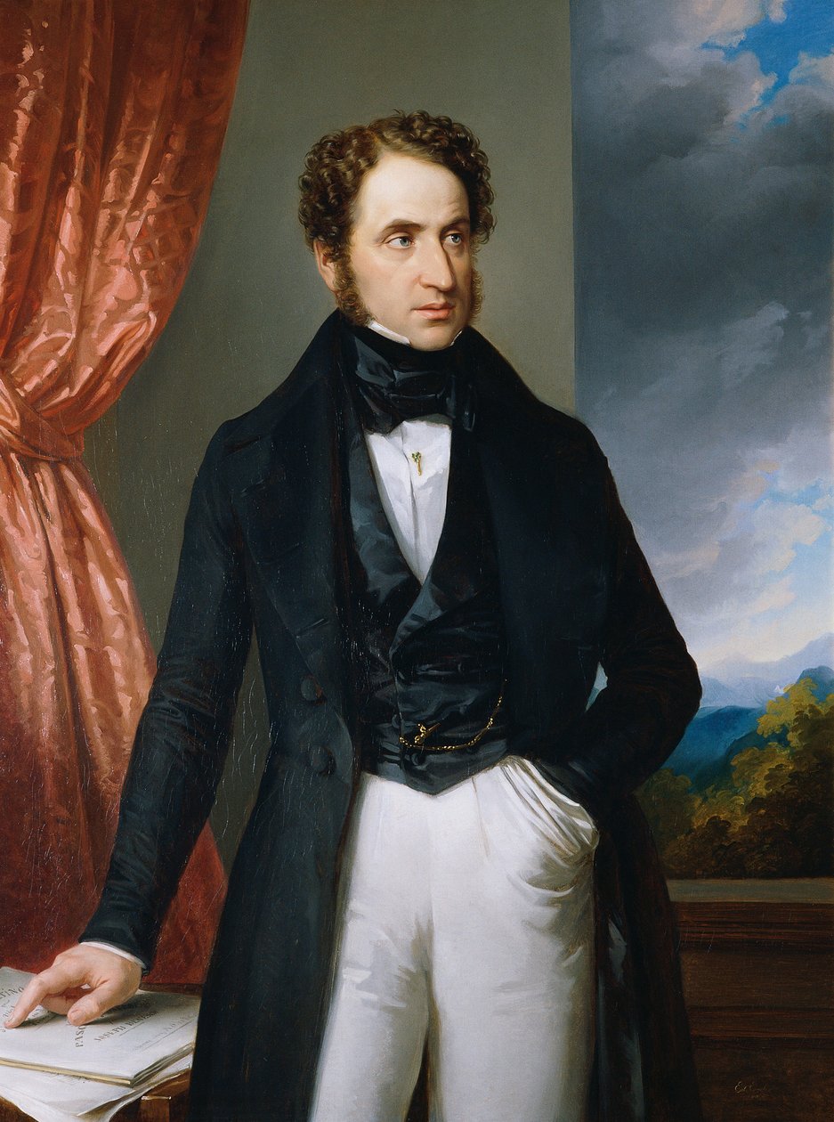 Portret skrzypka i kompozytora Josefa Benescha 1795-1873, 1840. autorstwa Eduard Ender