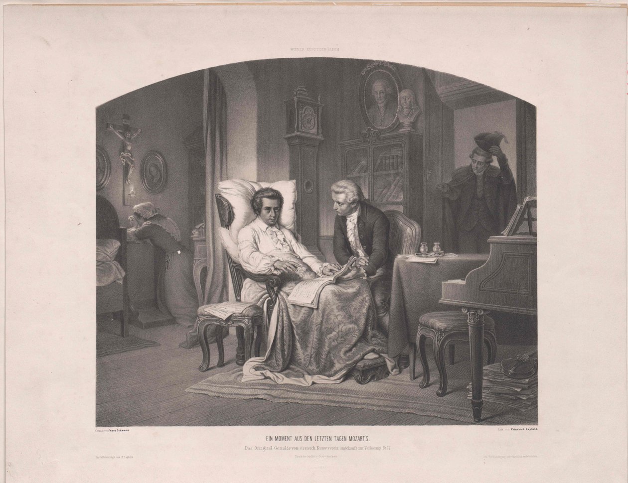 Śmierć Mozarta, autorstwa Eduard Friedrich Leybold