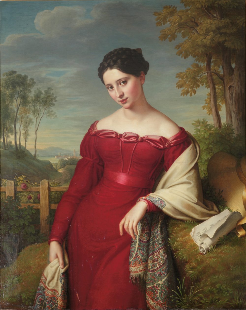 Portret młodej eleganckiej damy autorstwa Eduard Friedrich Leybold