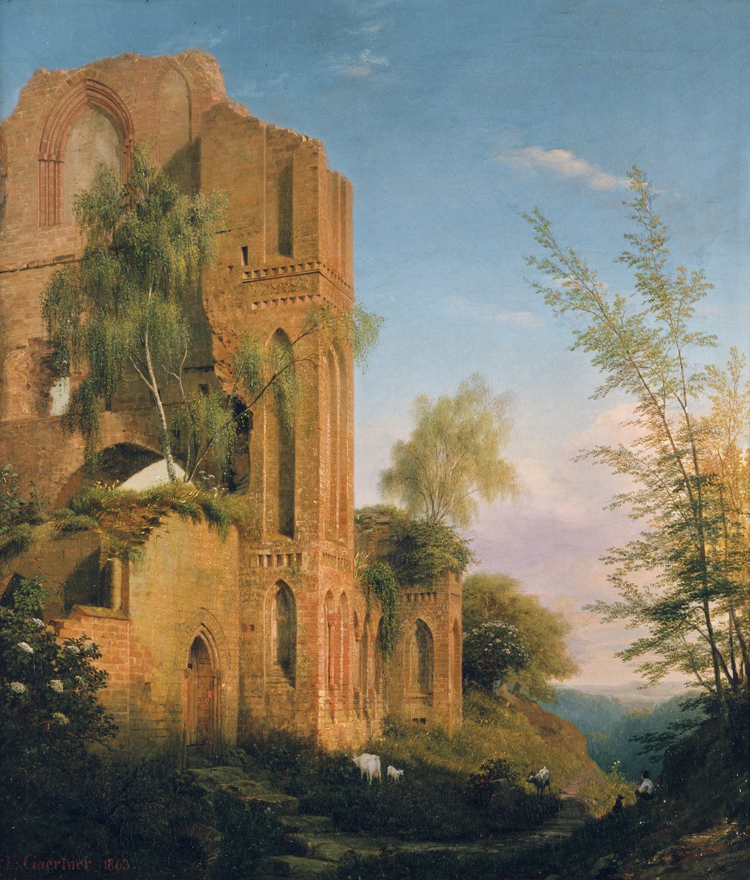 Widok ruin klasztoru w Lehnin autorstwa Eduard Gaertner