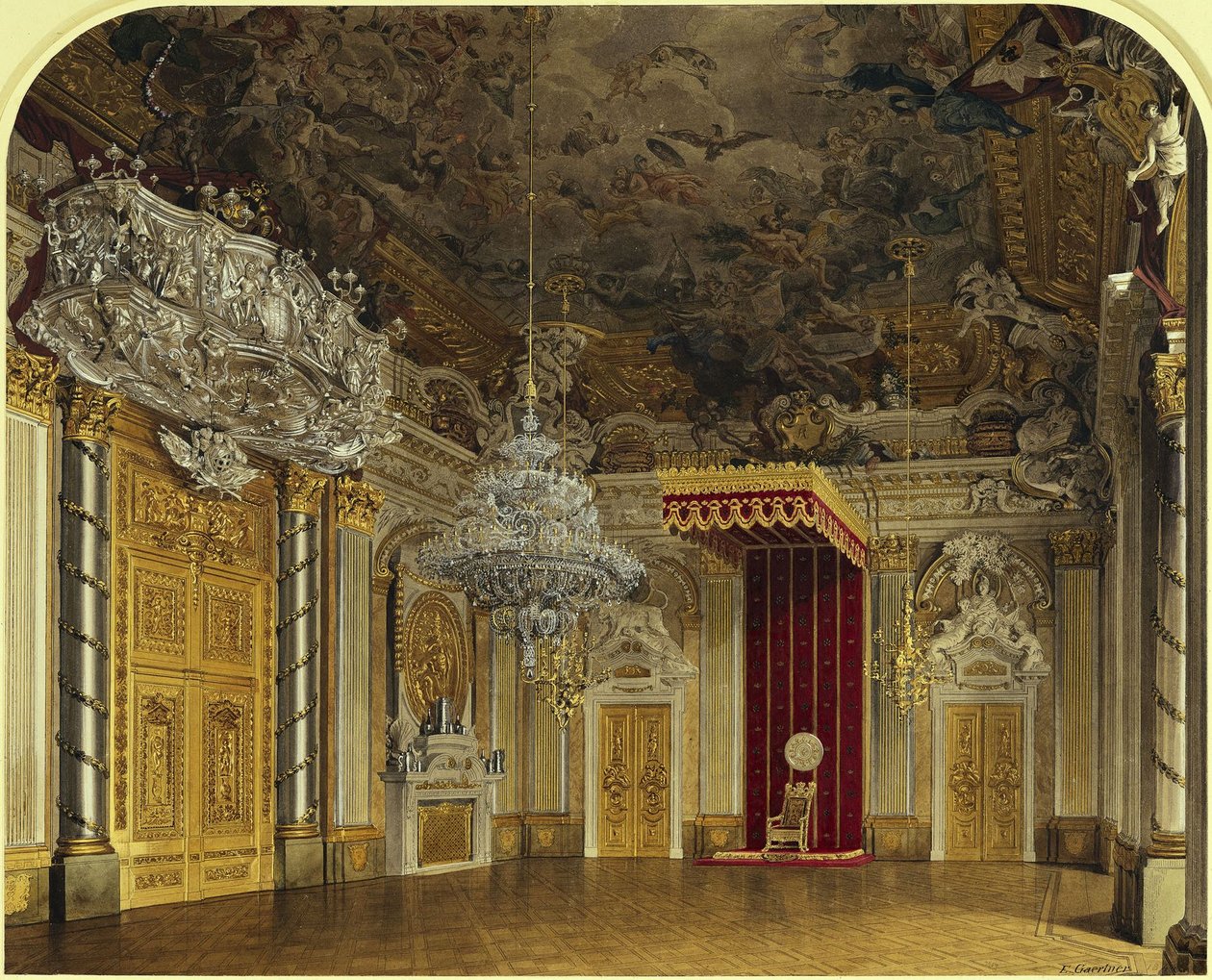 Sala rycerska w Pałacu Królewskim w Berlinie autorstwa Eduard Gaertner