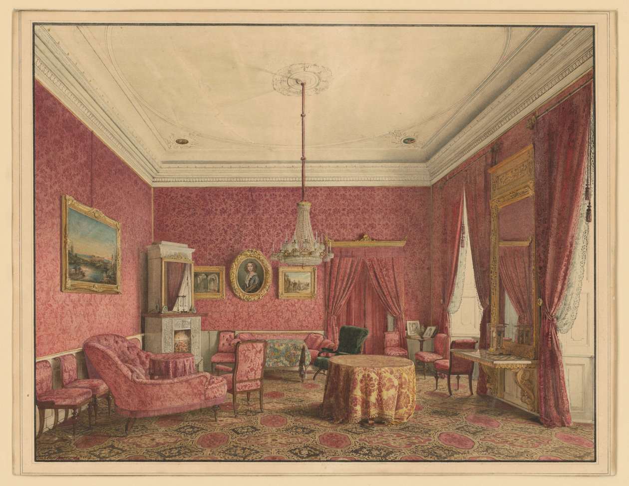 Salon hrabiego Moritza von Putbus autorstwa Eduard Gaertner