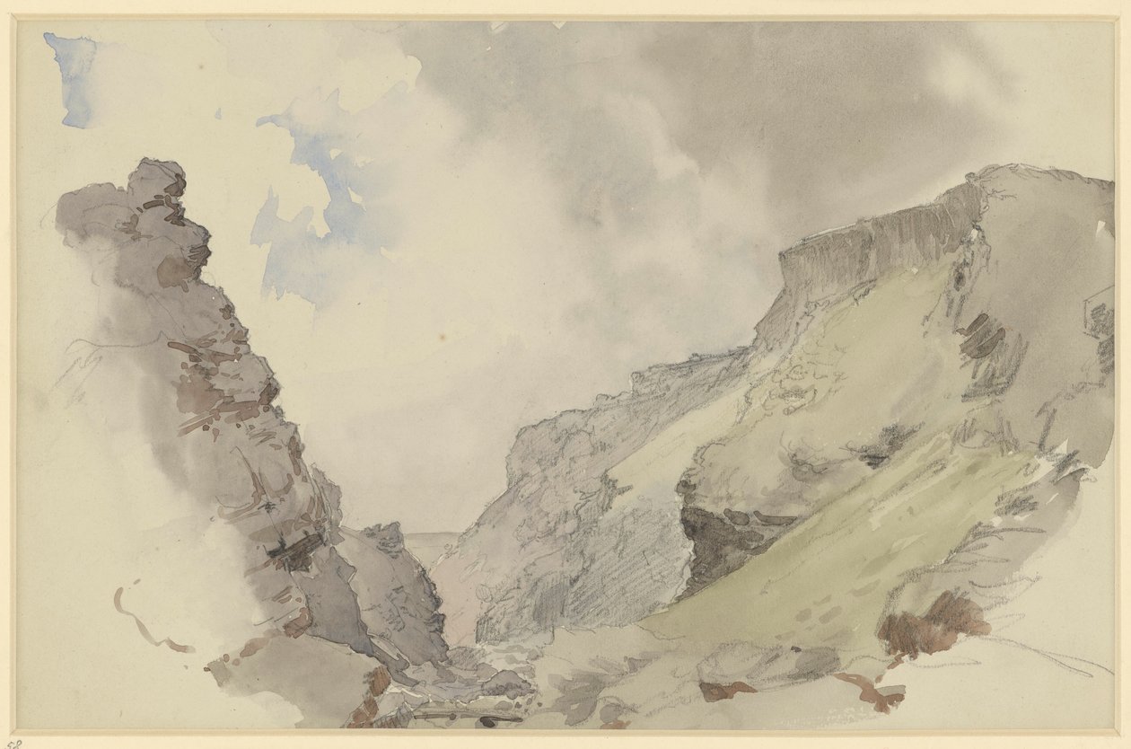 Przekop w grzbiecie górskim autorstwa Eduard Gaertner