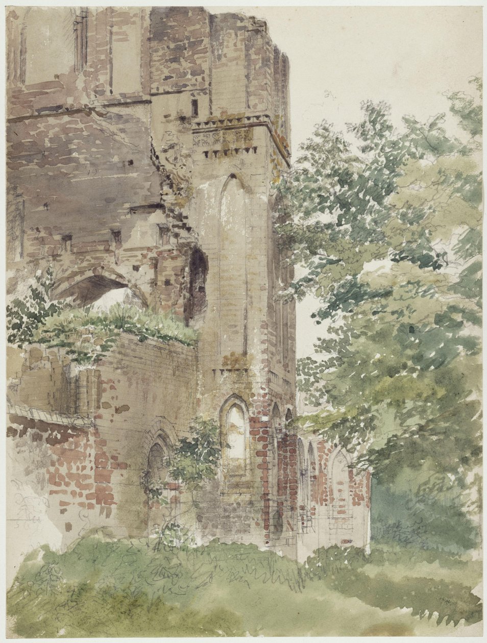 Klasztor Lehnin z portalem autorstwa Eduard Gaertner