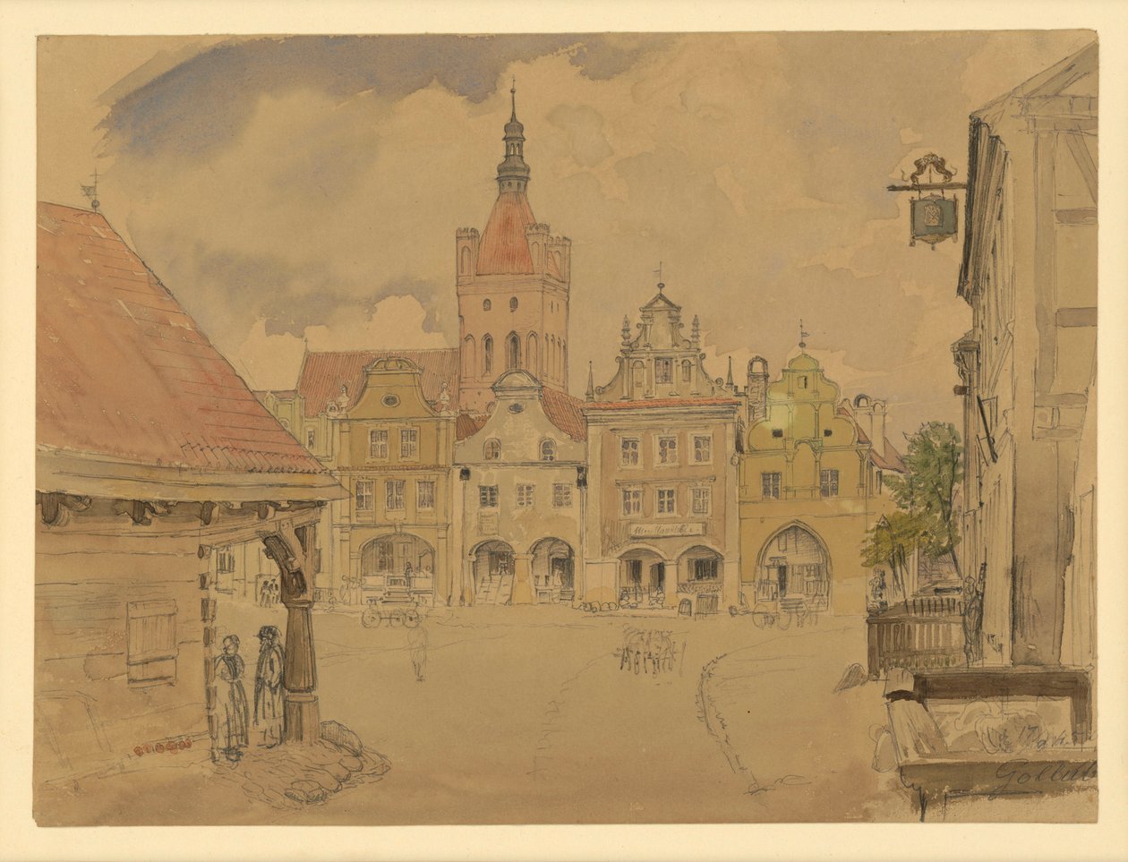 Rynek w Gollubie autorstwa Eduard Gaertner