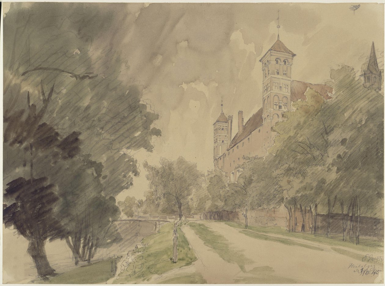 Zamek biskupa warmińskiego w Heilsbergu autorstwa Eduard Gaertner