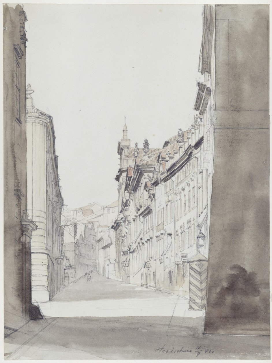 Ulica na Hradczanach w Pradze autorstwa Eduard Gaertner