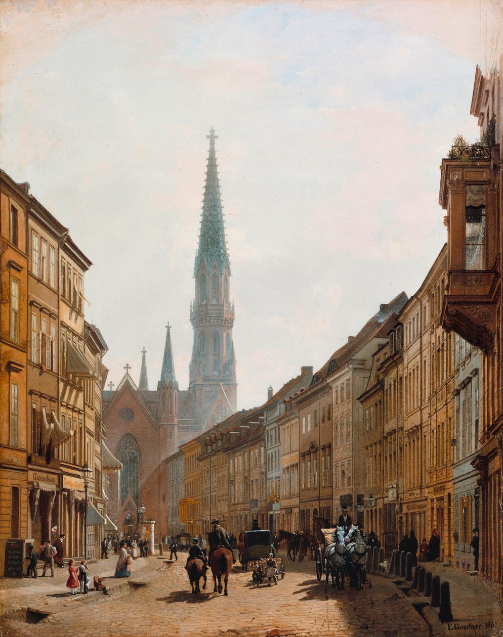 Ulica Brüderstraße autorstwa Eduard Gaertner