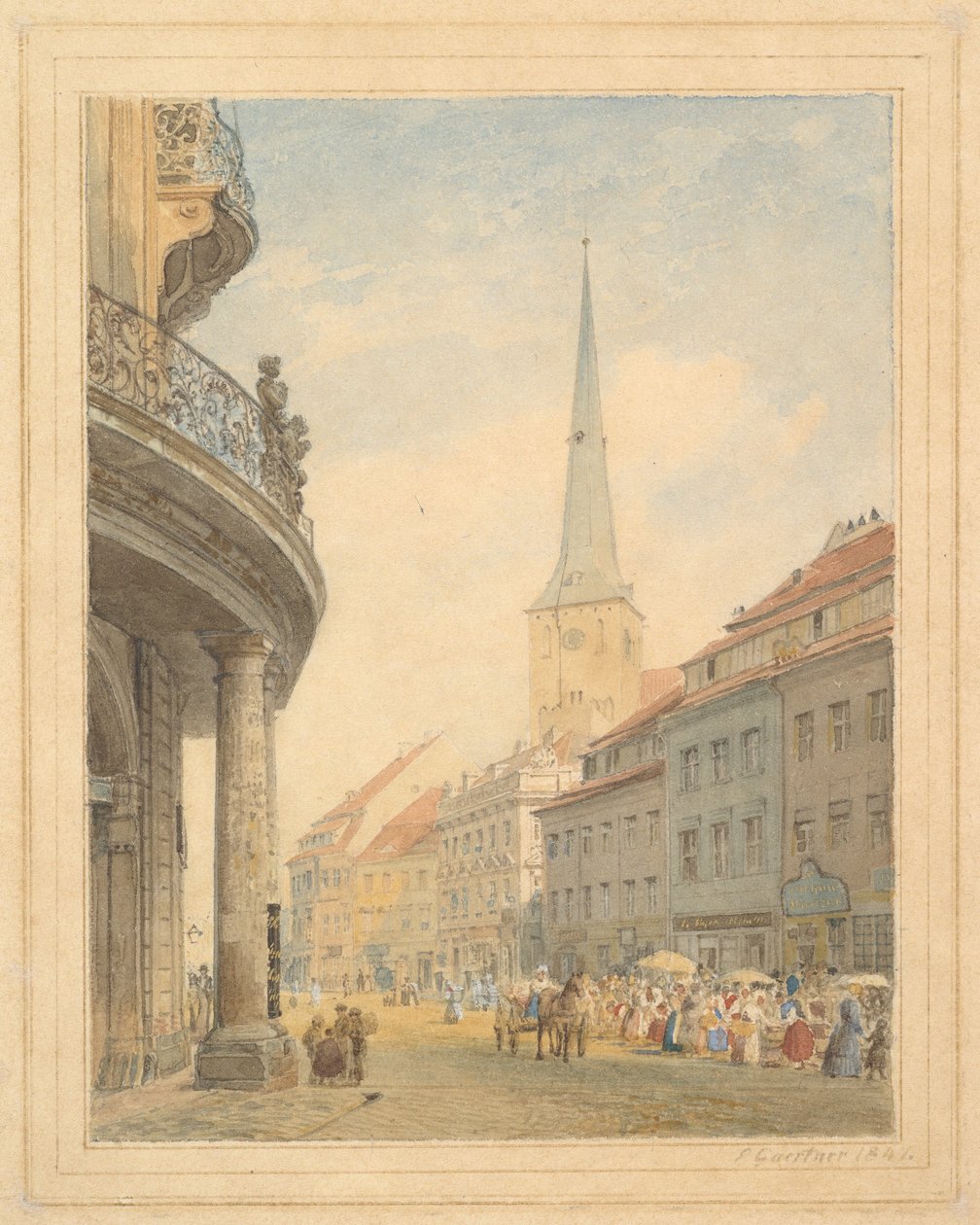 Widok Berlina z pałacem Ephraima po lewej autorstwa Eduard Gaertner