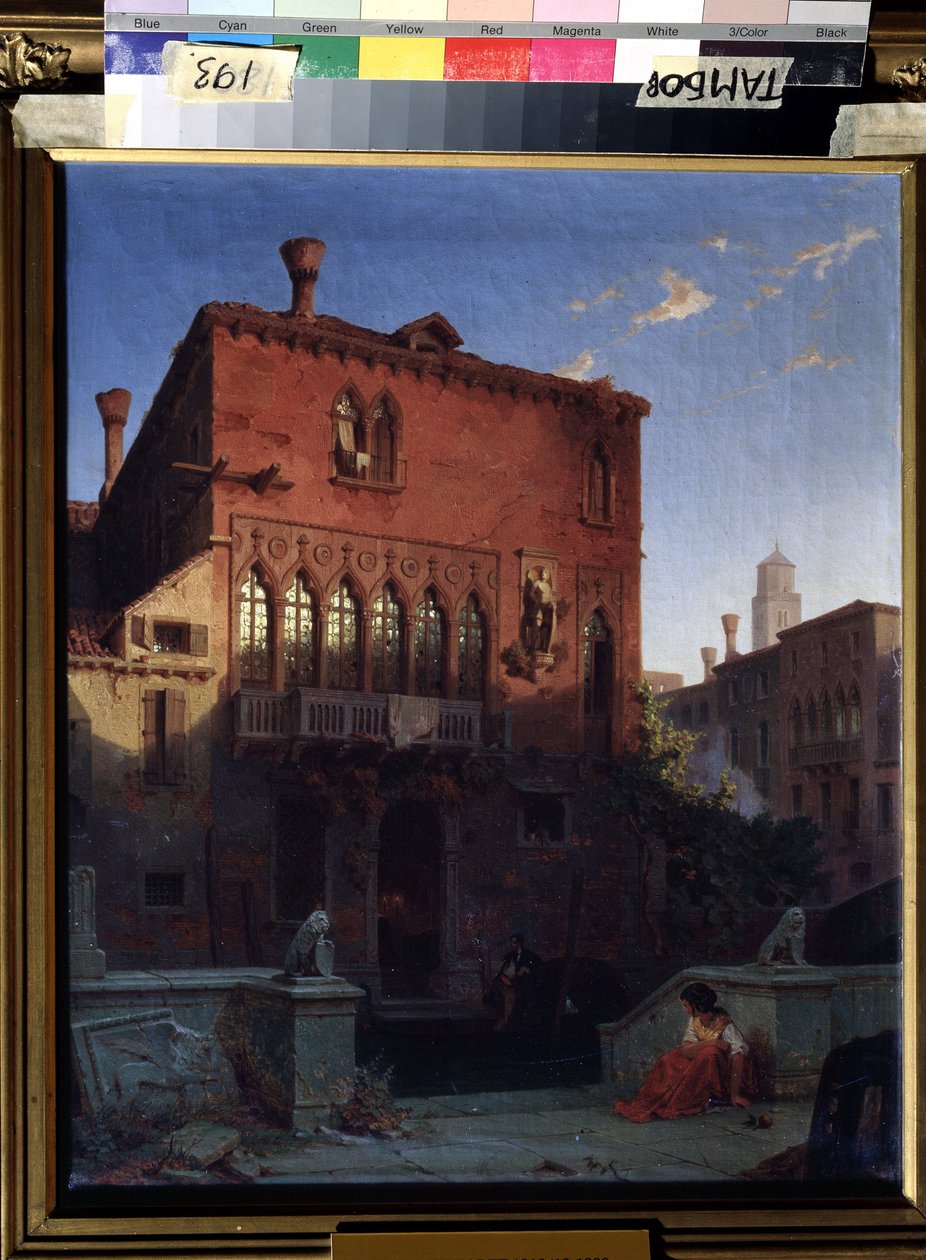„Widok na Pałac Otella Maura w Wenecji” (Dom Otella, Moore w Wenecji) Widok domu weneckiego generalnego bohatera tragedii Williama Szekspira. Obraz Eduarda Gerhardta (1814-1888) 1856 Regionalna Galeria Sztuki, Tambow, Rosja autorstwa Eduard Gerhardt