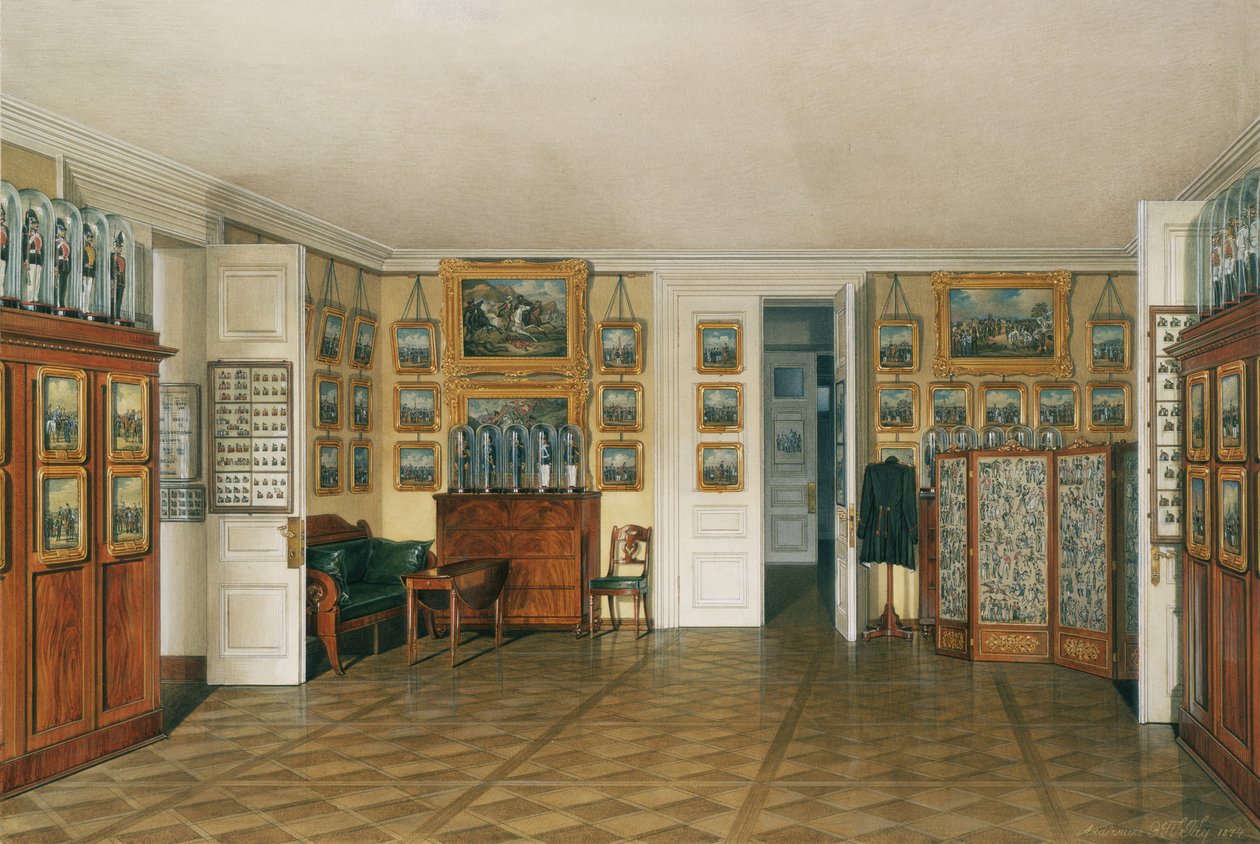 Wnętrza Pałacu Zimowego. Sala kamerdynera cesarza Aleksandra II, 1874 autorstwa Eduard Hau