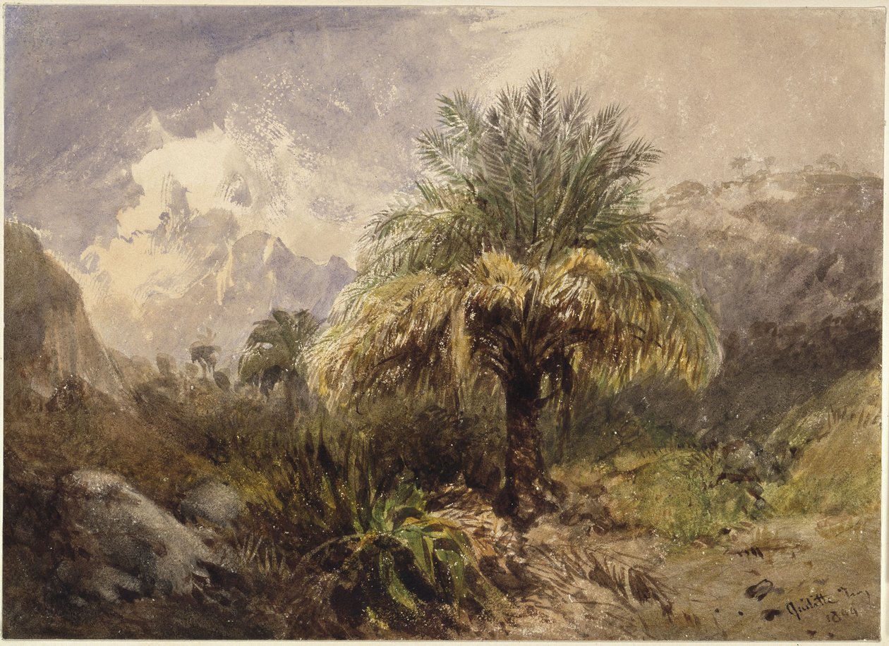Palmy w górach autorstwa Eduard Hildebrandt