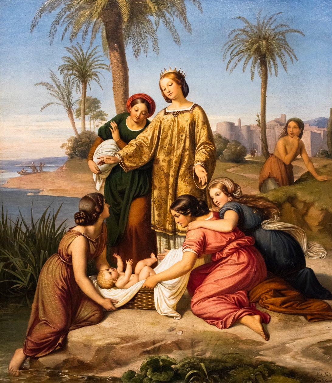 Odkrycie Mojżesza, ok. 1845 (olej na płótnie) autorstwa Eduard Ihlee